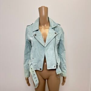 BlankNYC Mint Green 100% Suede Leather Jacket
